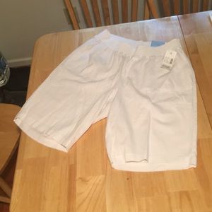 Linen walking dressy white summer shorts NWT